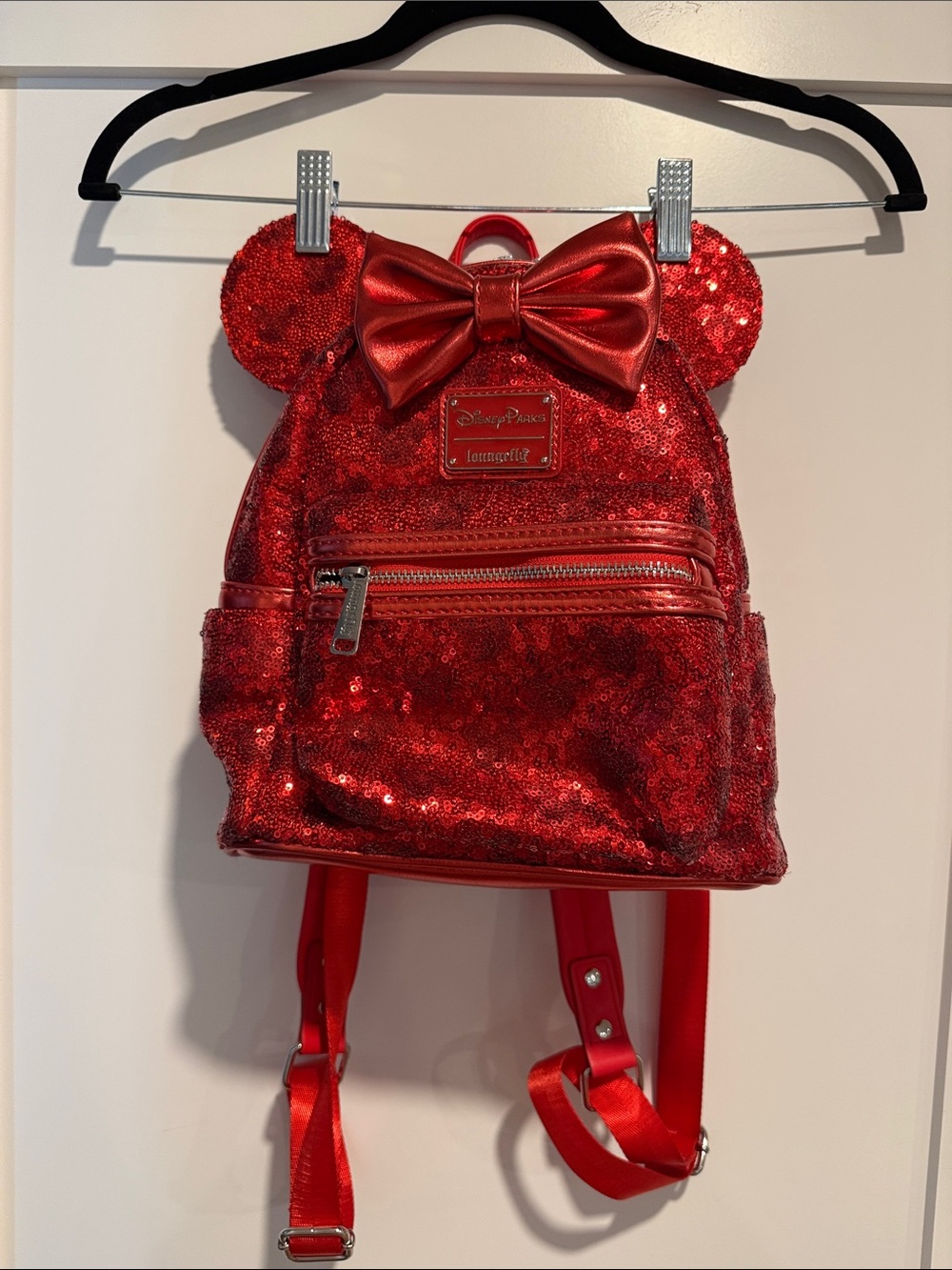 Disney Parks x Loungefly Red Sequin Minnie Ear Backpack